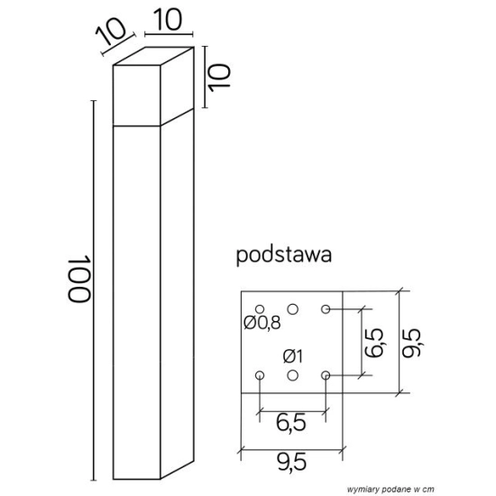 Metrowa lampa stojąca, ogrodowa w kolorze srebra| CUBE MAX