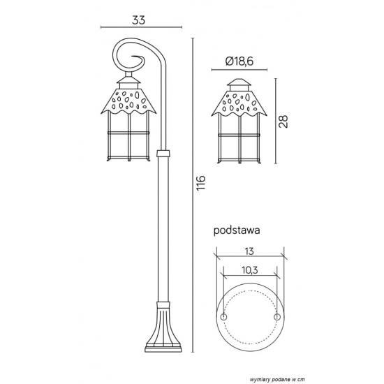 Ponadmetrowa lampa stojąca, na jedną żarówkę z dużym gwintem| TOLEDO