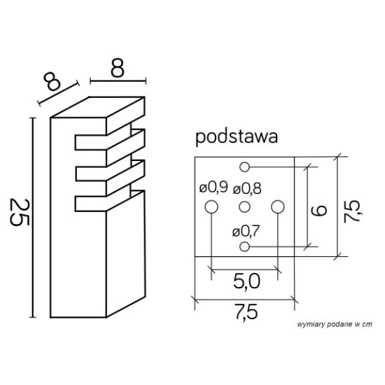 Niska lampa zewnętrzna w kolorze srebra, IP54| RADO