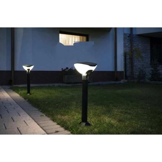 Czarna lampa ogrodowa w unikalnym kształcie, trzonek E27| TEO
