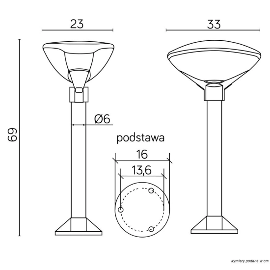 Elegancka lampa stojąca do ogrodu, ozdoba i oświetlenie ogrodu| TEO