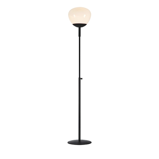 Czarna, minimalistyczna lampa podłogowa 150cm z białym kloszem