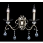 Elegancka, dwuramienna lampa ścienna typu świecznik, z kryształkami