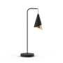 Designerska, czarno-złota lampka stołowa LED, idealna na szafkę nocną