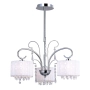 Lampa wisząca w stylu glamour, z białymi abażurami i kryształkami