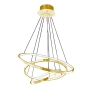 Złota lampa wisząca LED w kształcie okręgów, idealna do salonu