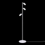 Biała, minimalistyczna lampa podłogowa z regulowanymi reflektorami