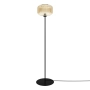 Lampa podłogowa do salonu na czarnej nodze i z kloszem CLARK
