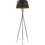 Dekoracyjna czarno-złota lampa podłogowa z geometrycznym abażurem