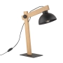 Designerska, drewniana lampka biurkowa z regulowanym ramieniem