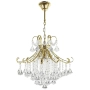 Złota lampa wisząca, kryształowy żyrandol w stylu glamour