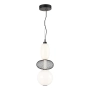 Biało-czarna lampa wisząca LED w stylu nowoczesnym do salonu