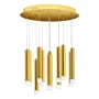 Niezwykła, nowoczesna lampa wisząca z tubami, w kolorze złota GOLDIE