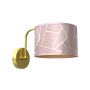 Złoty kinkiet ścienny z różowym abażurem, do stylowego wnętrza ZIGGY