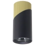 Smukła, czarno-złota tuba natynkowa z punktowym światłem GU10