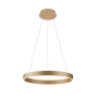Złota, stylowa lampa wisząca, ring ⌀80cm ze światłem w górę i w dół