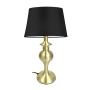Lampka stołowa w stylu glamour, czarny abażur na złotej podstawie