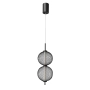 Lampa wisząca LED w kolorze czarnym, dwie druciane kule