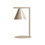 Designerska, minimalistyczna lampka biurkowa z geometrycznym abażurem