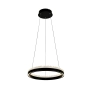 Stylowa lampa wisząca, czarna obręcz LED z kryształkami ⌀40cm