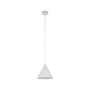 Minimalistyczna, biała, stożkowa lampa wisząca do kuchni ⌀19cm