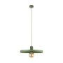 Lampa wisząca z płaską oprawą na żarówkę o średnicy 40 cm, zielona