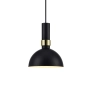 Czarno-złota lampa wisząca w stylu industrialnym, idealna do kuchni